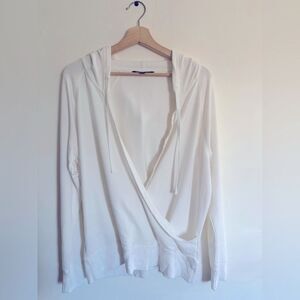 Lauren Ralph Lauren White/Cream Cross Front Hoodie Size Large
